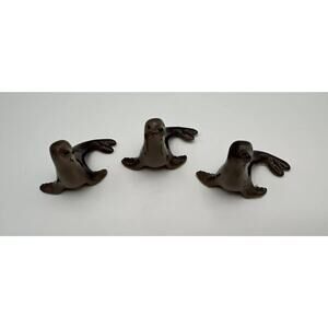 Hagen Renaker Pod of 3 Miniature Brown Seal Figurines